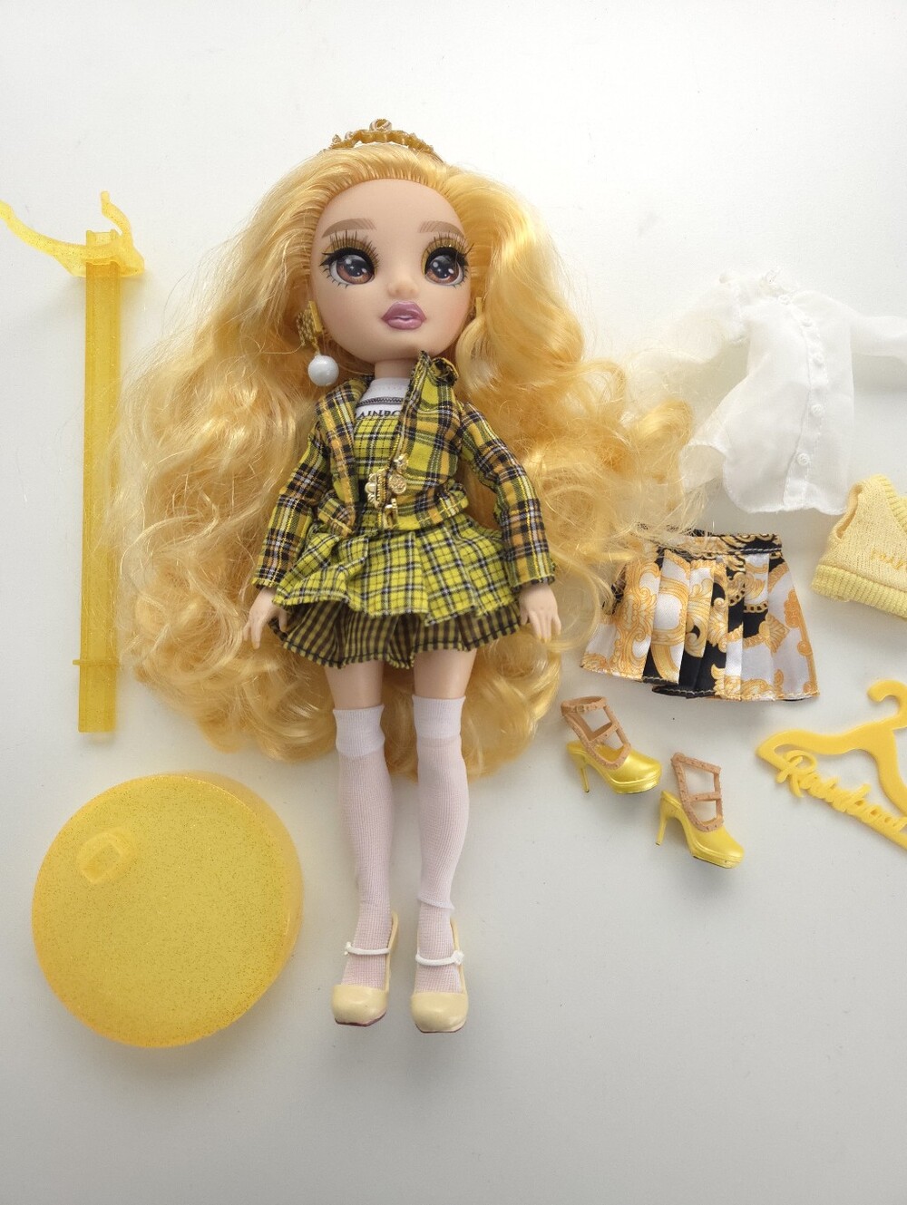 Rainbow High Sheryl Meyer Yellow Fashion Doll with Extra Outfit and Stand